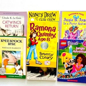 (7) Paperback Book Bundle- Junie, Ramona, Newberry